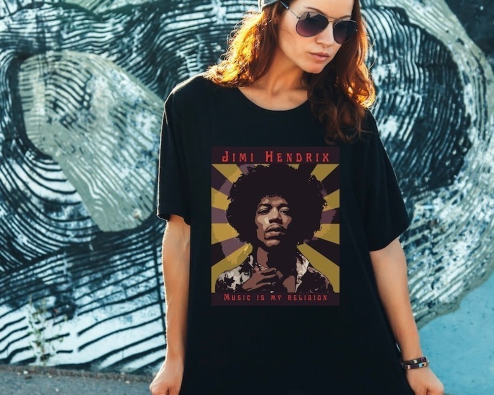 Unisex Jimi Hendrix Tshirt Rock Music Gift For Music Lover